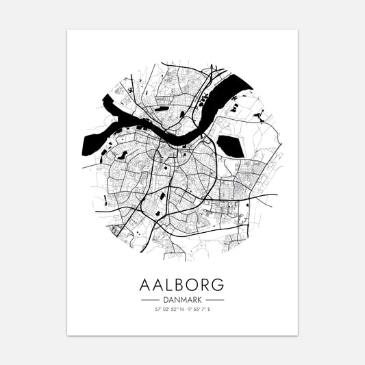 Aalborg rund kort plakat