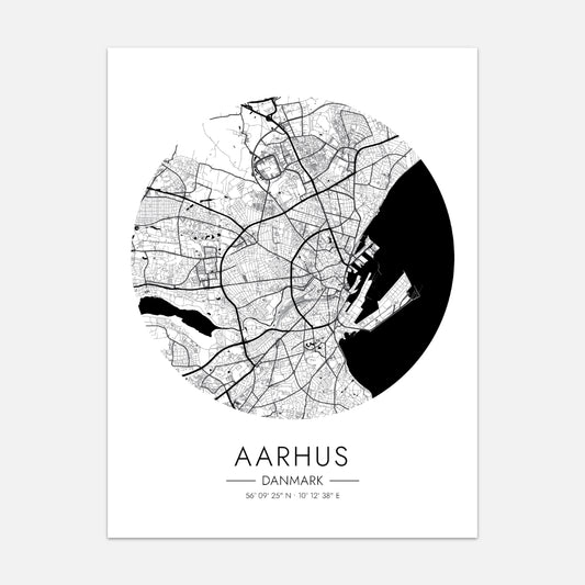 Aarhus rund kort plakat