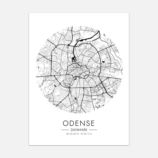 Odense rund kort plakat