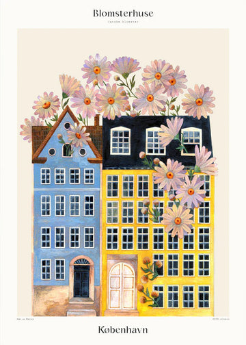 Plakat med blomsterhuse i København