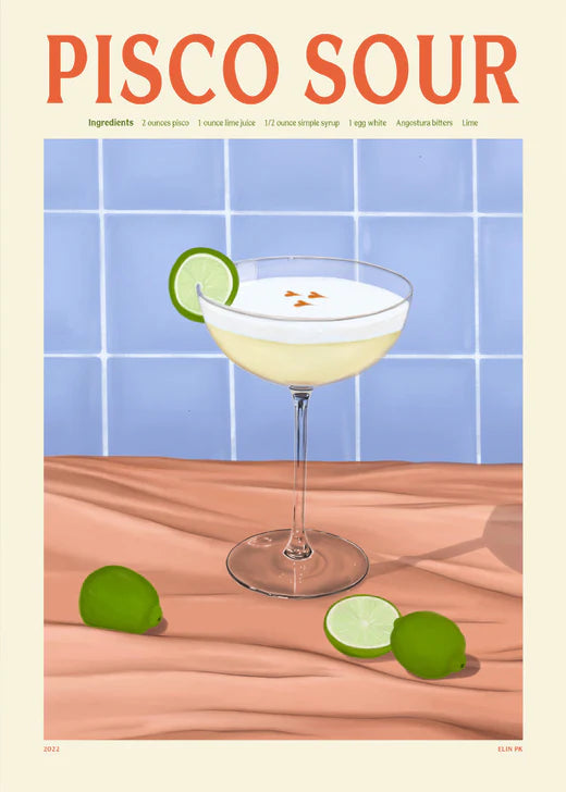 Pisco Sour Drink Plakat