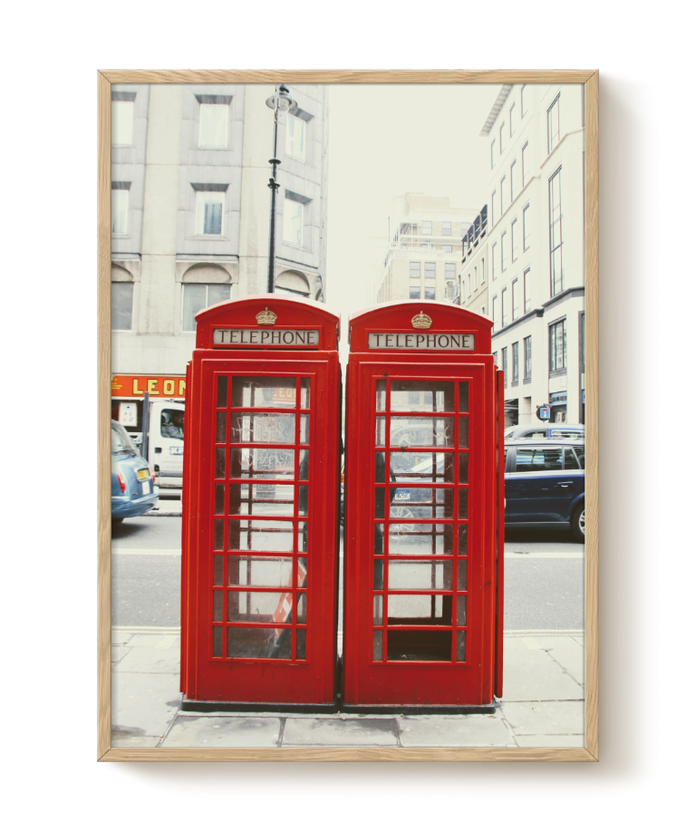 Red telephone booths plakat